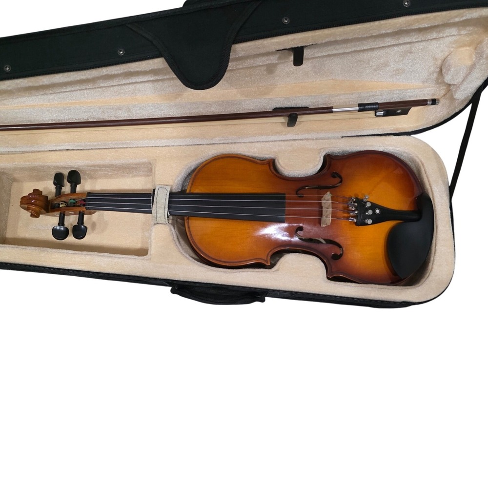 Cecilio CVN-300 Solid Wood Violin 4/4 Full Size with Bow and Hard Case Outfit